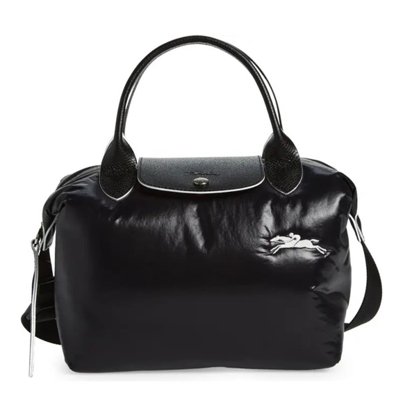 NEW LONGCHAMP Small Le Pliage Tote Black White - Picture 1 of 16